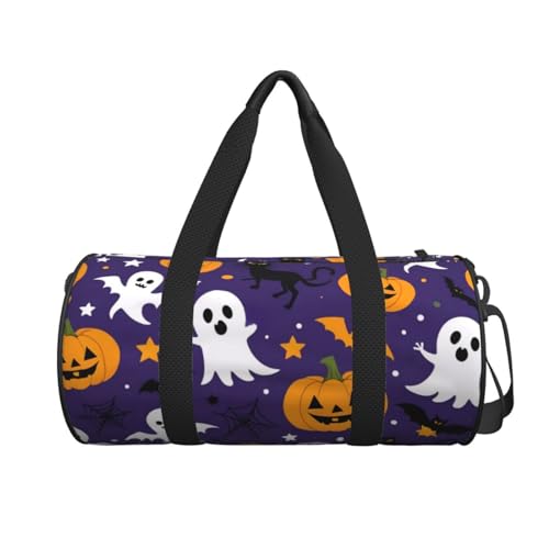 Halloween Holiday Printed Travel Bag,Round Personal Item Storage bag,Foldie Duffel Bag for Traveling Vacation,Fitness,Sports2