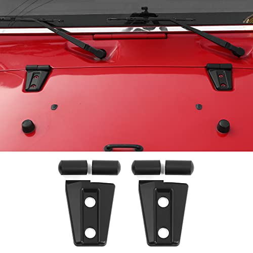 Cubiertas de bisagra de capó JeCar negro mate para Jeep Wrangler JK 2007-2018
