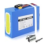 72V 40Ah Ebike Battery, Lithium Electric Bike Battery with 4A Fast Charger, 100A BMS, Electric Bicycle Lithium Battery Pack for 48V/60V/72V 250W-5600W Motor, UK Warehouse