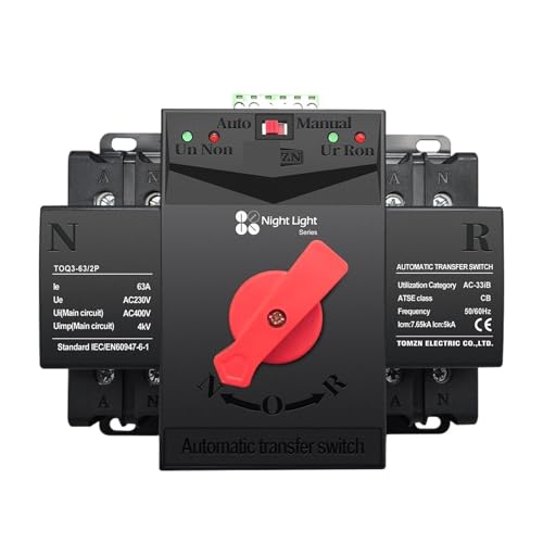 Bascule instantanée avec le commutateur de transfert automatique ATS 2P 63A