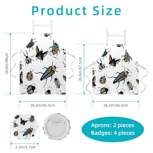 Tablier de serveuse restaurant bistrot bar avec 4 broches lot de 2