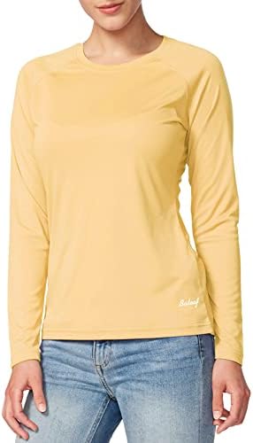 BALEAF Women's Long Sleeve Shirts UPF 50+ Sun Protection SPF Quick Dry Lightweight T-Shirt Outdoor Hiking Runing Fishing Yellow Size M