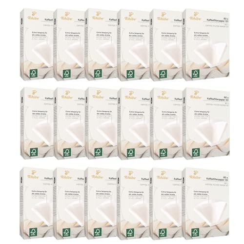 Tchibo Kaffeefilter Größe 101 Großpackung 1440 Stück - Premium Qualitätspapier Filtertüten 18x80, nachhaltig, aromatisch, kompostierbar & umweltschonend, weiß