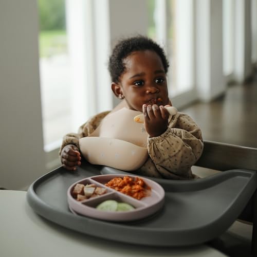 Image of mushie Silicone Baby Bib | Adjustable Fit Waterproof Bibs (Daisy)