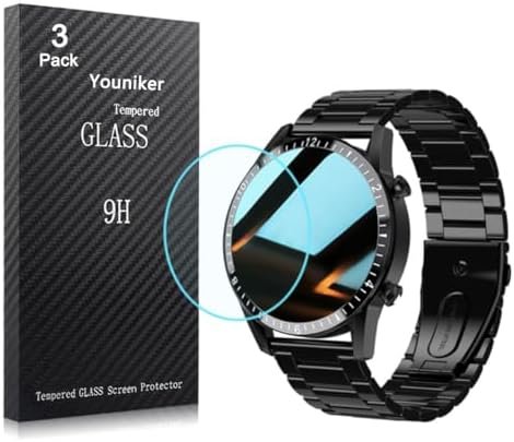 3 Pack Compatible with FILIEKEU I9Y Smart Watch 1.3 inch Screen Protector Tempered Glass for I9 1.3'' Smartwatch Screen Protectors Foils Glass 9H 0.3MM Anti-Scratch Anti-Fingerprint