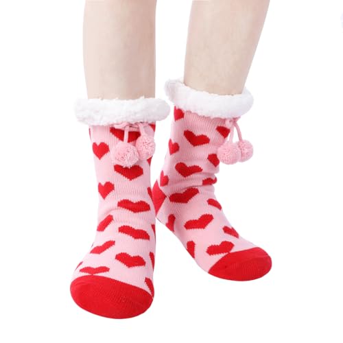 Image of Chassic Sherpa Lined Slipper Socks for Women, Non-Slip Cozy Winter House Socks, Soft Fuzzy Socks, Christmas Gifts for Women & Ladies Stocking Stuffers