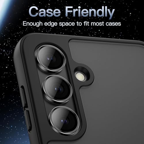 Image of Skinomi Camera Lens Protector Compatible with Samsung Galaxy S24 5G / Galaxy S23 5G[Anti-Scratch] Premium Tempered Glass Film Aluminum Alloy Lens Ring Cover- Titanium BLack