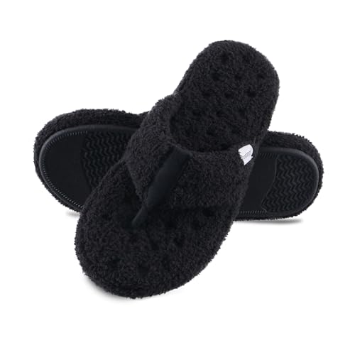 isotoner Women's Cozy Plush Terry Knit Joey Slippers With Enhanced Heel Support and Memory Foam Comfort4