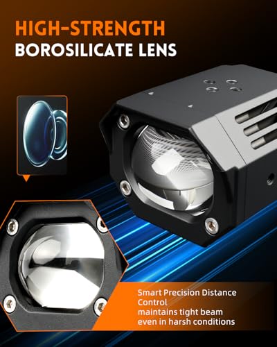 Image of CO LIGHT Motorcycle Fog Lights LED 60W 20000LM Auxiliary Driving Light 7 Lighting Modes White /Amber IP68 Waterproof Spot Pod Lights Kit Universal Fit for Motorcycles ATV UTV, 2PCS