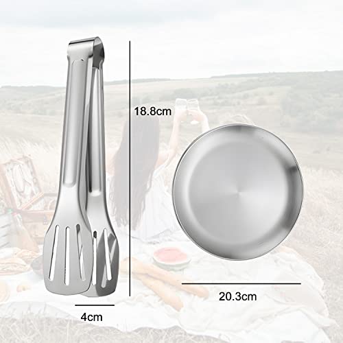 Camping Silverware Set, Femococ Picnic Dish Set For 2 Camping Utensil Set With Plate Spoon Knife Fork Outdoor Picnic Tableware Camping Flatware Set #TOP4
