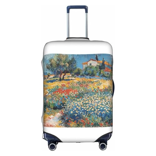 Garden Poppies Daisies Elastic Travel Luggage Cover Travel Suitcase Protective Cover