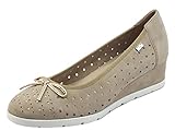 ballerine zeppa interna  Valleverde 36605 Suede Taupe Ballerine con Zeppa per Donna in Nabuk Traforato (Taglia 41)