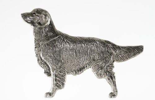 Golden Retriever-N - Golden Retriever Grille Ornament in Antiqued Nickel Finish