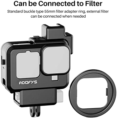 Image of Adofys G9-4 Mount and Accessory forGopro 9 /10 /&11 Black, Cold Shoe Mount Mic Light Stand Housing Case for GoPro Microphone Adapter Vlog Accessory Compatible with Tripod Selfie Stick