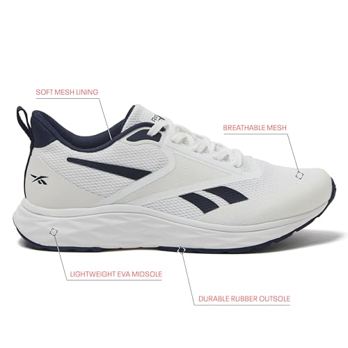 Reebok Aniwa Running Mens Shoes, White/Navy, 10.5 Wide by Reebok - Image 2