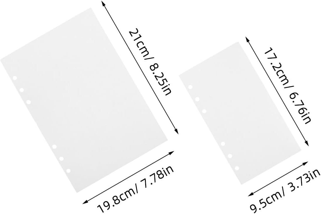 Gogogmee 100pcs Sticker Collecting Binder Insert Sheets: A5 & A6 Double-Sided Reusable Release Paper Pages - Blank Refill for 6-Ring Loose Leaf Sticker Album Organizer