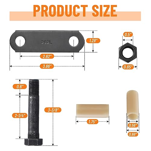 Image of Trailer Axle Shackles Kit: Trailer Shackles with Trailer Shackle Bolts, 2-5 /8 inch Trailer Shackle Straps (262), Used On Dual-Axle Systems And All Triple-Axle Systems