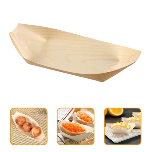 60 platos de madera para sushi, 5 pulgadas miniatura 7