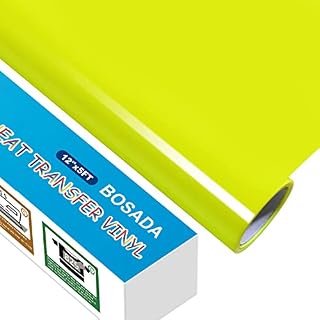 BOSADA Heat Transfer Vinyl 12" x 5ft PU Black HTV Vinyl Iron on Vinyl for Cricut and DIY T-Shirt Clothing Hats Pillows Fabric
