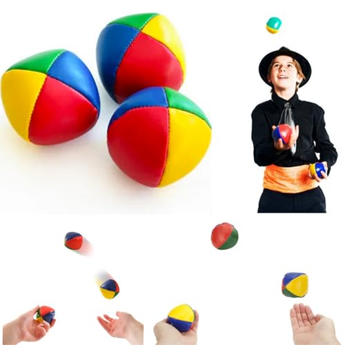 SovZovy Jonglierbälle 3er Set, Rivestimento Impermeabile,Riempiento di Paline da Giocoleria für Anfänger, lebendige Farben zur Verbesserung der motorischen Fähigkeiten
