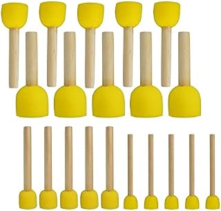 20 Pcs Round Sponge Brush Set Paint Sponge Brush Wooden Handle Foam Brush Sponge Painting Tools for Kids Painting Crafts