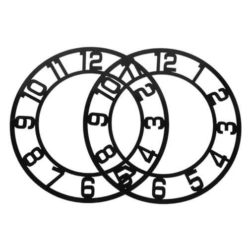 Cabilock 2pièces Horloges Murales Numérotées Autocollant Miroir Acrylique Cadran Décoratif pour Entrée Salon Hôtel