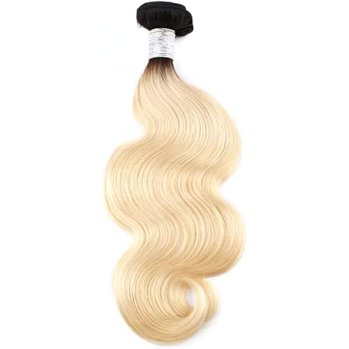 Ombre 1b/613 2 Tone Bundles Blonde Human Hair Bundle Body Wave Double Weft Brazilian Virgin Hair 100% Unprocessed Bundle Hair Extensions 24"