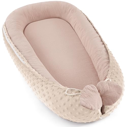 Bearmoss Babynestchen Kuschelnest Neugeborene Multifunktionale für Kinderbett Vielseitiges (Sandfarben)