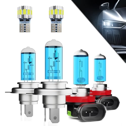 TTDBDAN Headlights+ License Plate Lights Fit For Honda CRV CR-V 2007-2014 & 2002-2004 Light Bulbs,9003/H4/HB2 High/Low Beams+ h11 Fog Lights+ License Plate Lights Combo,Plug And Play,Pack of 6