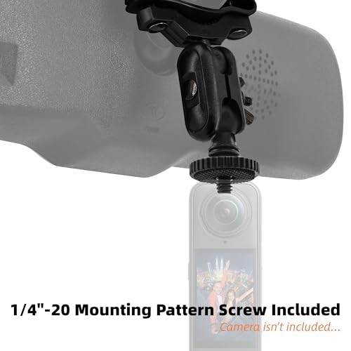 Vehicle Mount for GoPro/Insta360/DJI Sport Cam - Rearview Mirror Mount for Gopro Hero 13/12/11/10/9/8/7/6/5/4/3/Max, Ins - Additional View