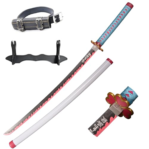 lkjad Cosplay Swords Kanroji Mitsuri Samurai Sword, Katana Sword Plastic Toy Sword for Costume Play Halloween Cosplay Gift 40 in
