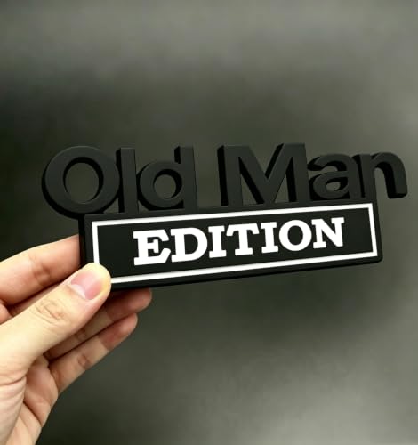 Image of 3D Old Man Edition Chrome Emblems Badges Sticker Car Vehicle, Truck, Motorcycle, RV, Scooter, SUV, Door, Window, Room, Wall and More Decoration (Black Eedition)