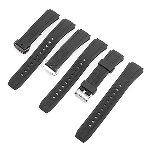Correa de goma de silicona compatible con Edifice Watchbands pulsera de acero de 25 mm para hombre 4