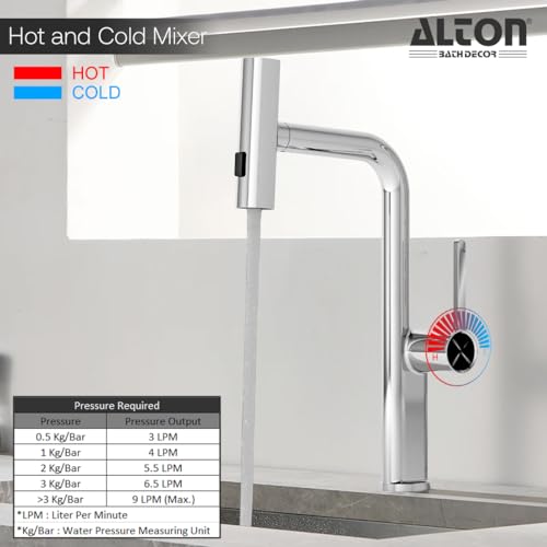 Image of ALTON TSL18070, Single Lever Sink Mixer, Chrome | With Dual Flow Pull-Down Sprayer