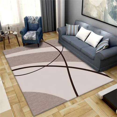 Tapis géométrique moderne beige 50x80cm grand tapis doux de qualité supérieure - 2