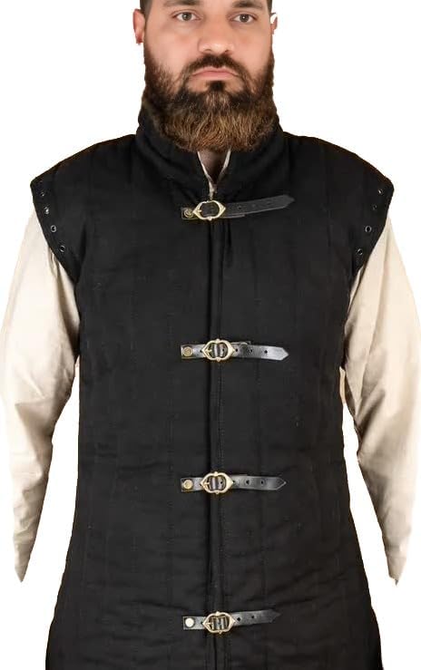 Miniatura 9 de THE MEDIEVALS Abrigo Gambeson acolchado grueso Aketon Chaqueta Armadura