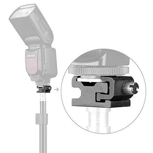 Blitzschuh Adapter mit 1/4’’ Schraubenloch ChromLives 2 Stücke Universal Metall Blitzschuh Einstellbare Metall Blitzschuhhalterung kompatibel mit Nikon Canon DSLR-Kamera