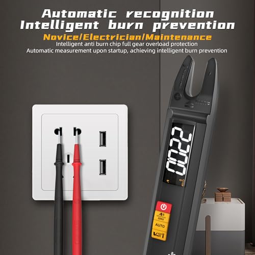 Image of AC DC Clamp Meter Open Jaw Fork Digital Multimeter Rechargeable Auto Range Electrical Tester Voltage Tester Pen NCV Amp Ohm Volt U-Shape Tester