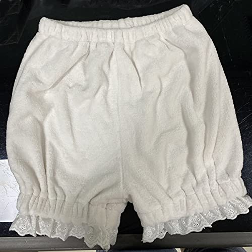Lolita Lace Sleep Bloomer Shorts Women Girls Cute Velvet Plush Warm Pajama Short Pants (White) #TOP3