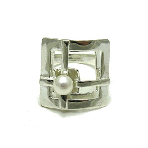 Bague en argent massif 925 avec perle de 6mm R001299 pour femme
