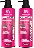 Curly Shampoo and Conditioner Set - Sulfate Free Moisturizing Formula - Deep Treatment for Curly and Permed Hair Women and Men - 14 Fl Oz (Set of 2)