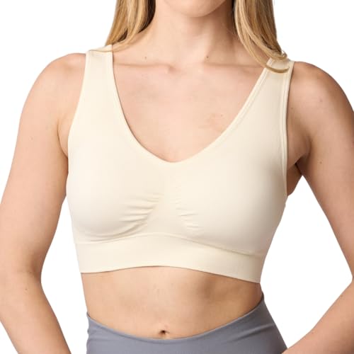 Coobie Seamless Comfort Bra,Ivory,Medium