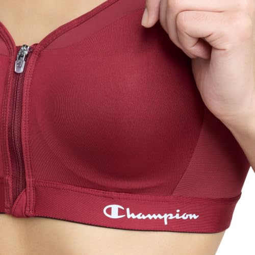 Image of Champion Women's Sports Bra, Motion Control Front-Zip, High-Impact Maximum Support, Breathable, Moisture-Wicking