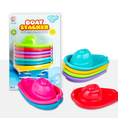 RATNA'S Boat Stacker 2in1 Stacking & Bath Toys, Bright & Engaging Design, Educational Toy for Kids 8+ Months
