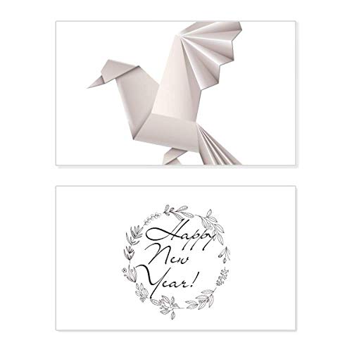 Tarjeta de felicitación de año nuevo Origami y paloma geométrica