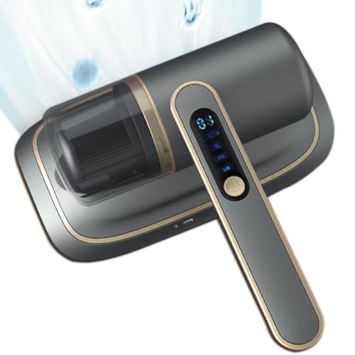Aspirapolvere Per Materassi A Batteria Con Luce UV-C, Vibrazioni Alta Frequenza E Filtro Lavabile, Portatile Senza Fili Per Letto, Divano E Tappeti, Ricarica USB-C, Bianco/verde - 2