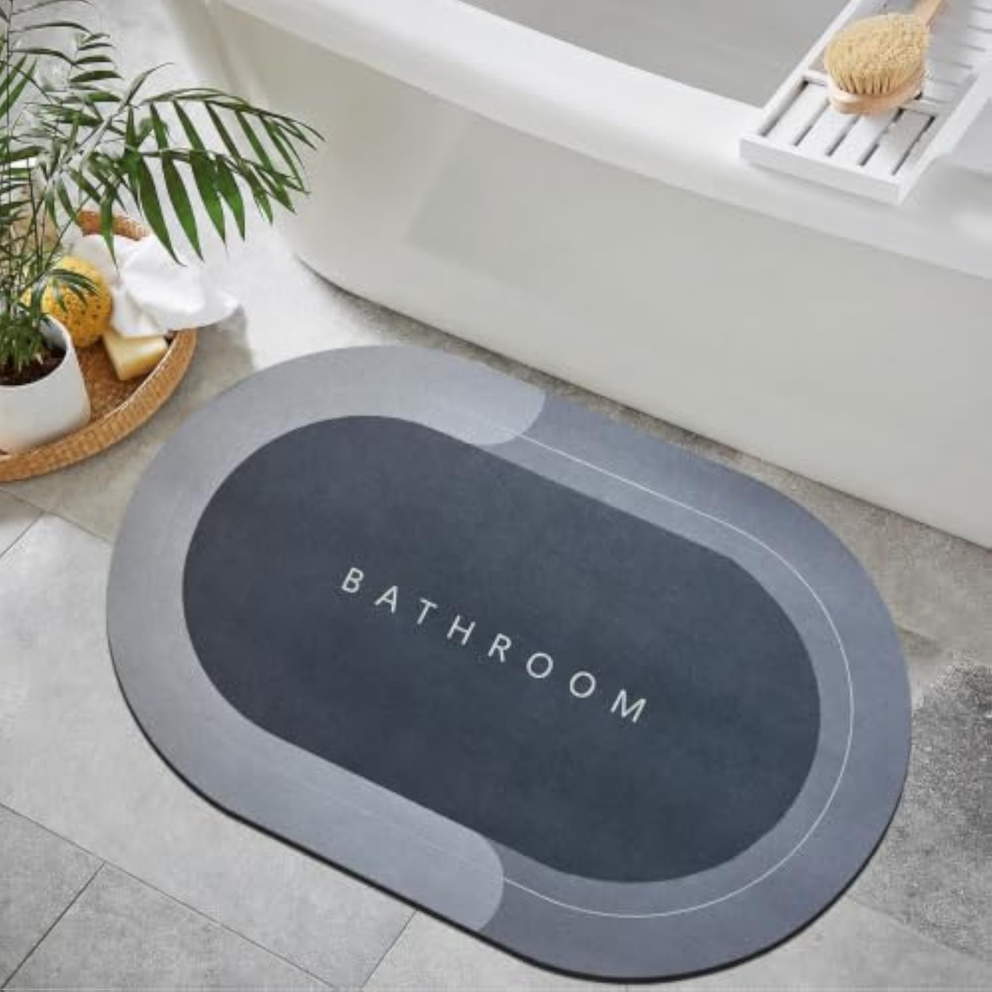Soft Absorbent Bath Mat, Anti-Slip Design