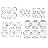 Set di coppettazioni in vetro, coppette per massaggio sottovuoto per rilassamento muscolare e sollievo dal dolore, in vetro Hijama Hacamat, coppettazione Cupping Banki (30 pezzi, 5 taglie)