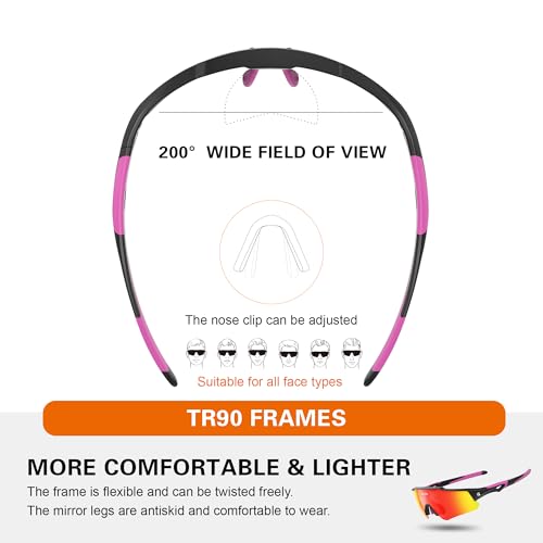 suoso Sports Polarized Sunglasses for Men: Womens Cycling Sun Glasses UV400 Protection Goggles for Baseball Running4