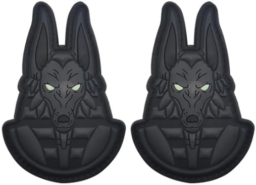 Parches de PVC Anubis Militar Táctico Moral DIY Emblema Herramienta Engranaje Apliques con Gancho Parche de PVC